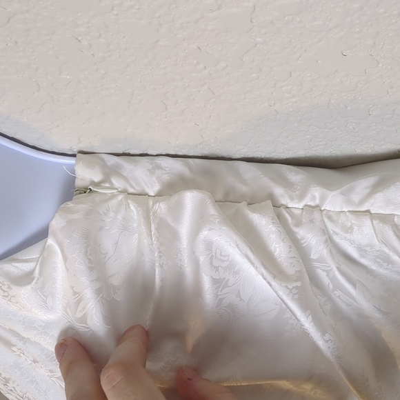 Parthea white floral jacquard lace up back sleeveless split hem mini dress - Picture 12 of 15